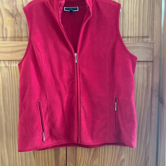 Talbots Jackets & Blazers - Talbots Red Fleece Zip Front Vest